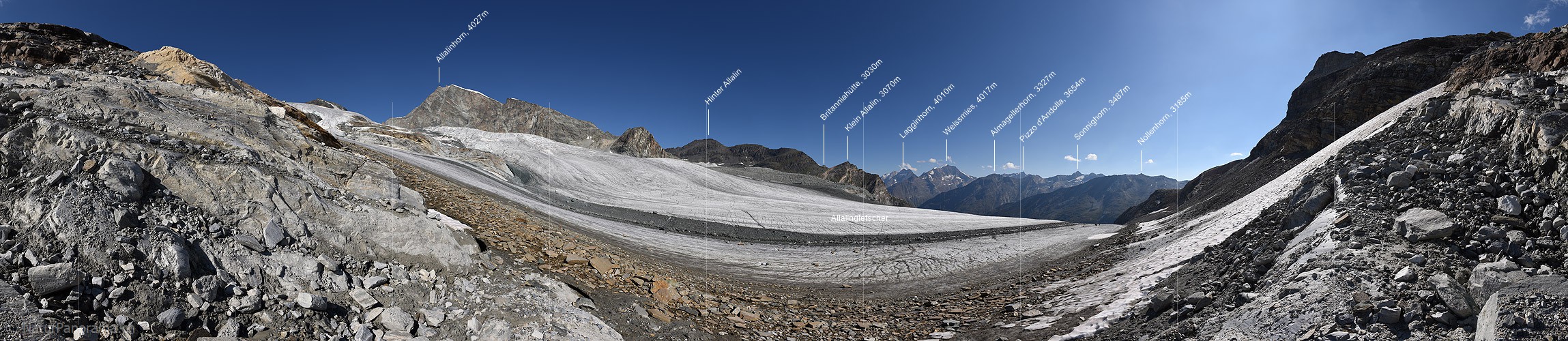 P016657: 360° Panorama photo Allalin glacier and Allalinhorn