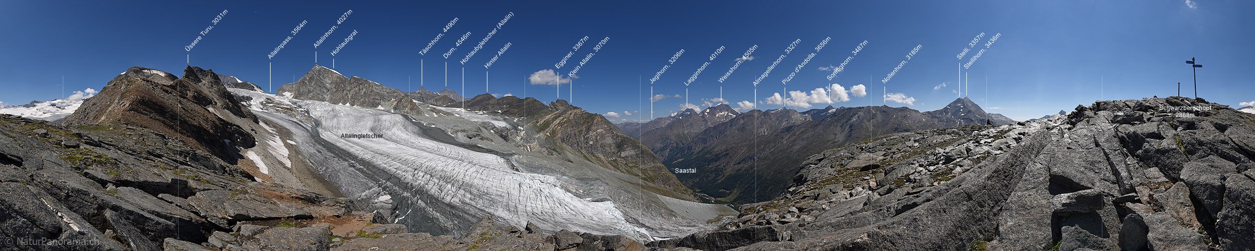 P016660: 360° Panoramafoto Allalingletscher (Stand 8.2015)