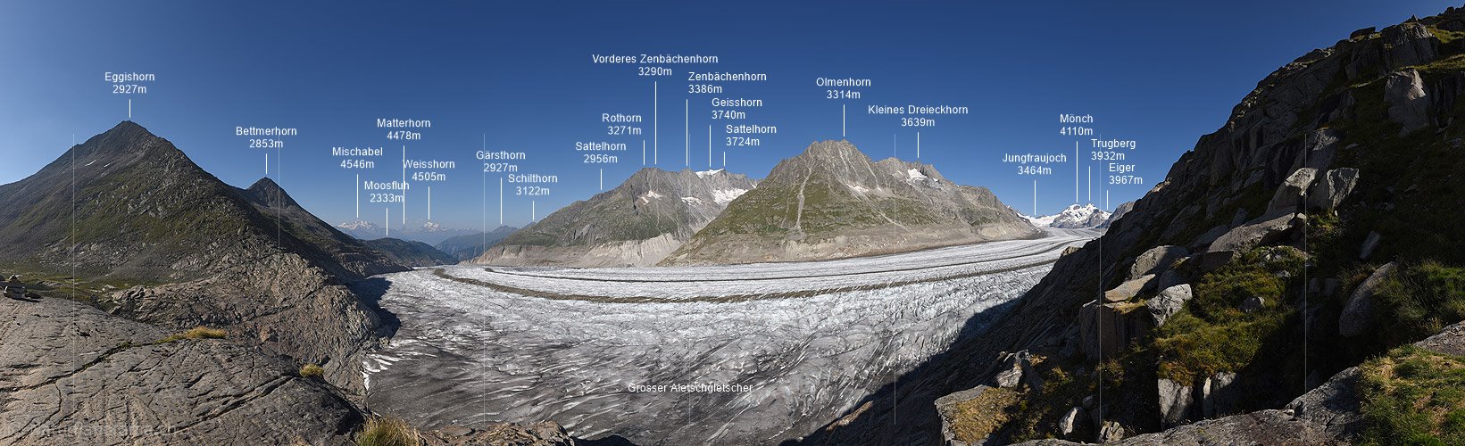 P016674a: Panoramafoto Grosser Aletschgletscher (Stand 8.2015)
