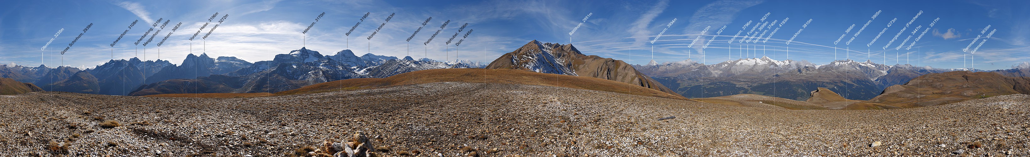 P016922: 360° Panoramic photo Upper Valais mountain landscape