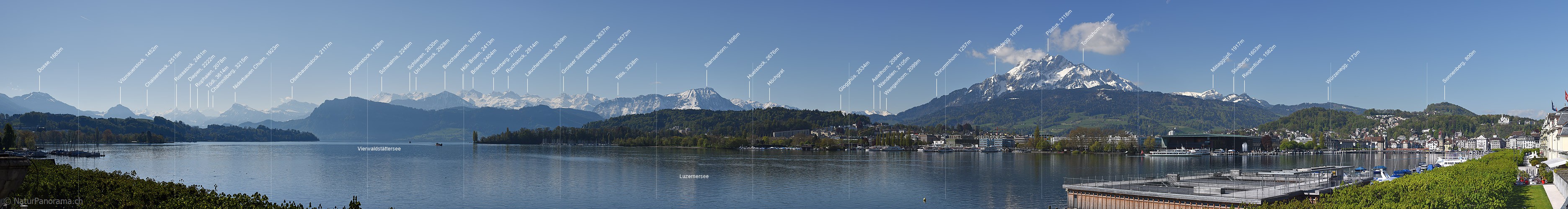 P017591: Panoramafoto Luzerner Seebecken und Zentralalpen von Luzern