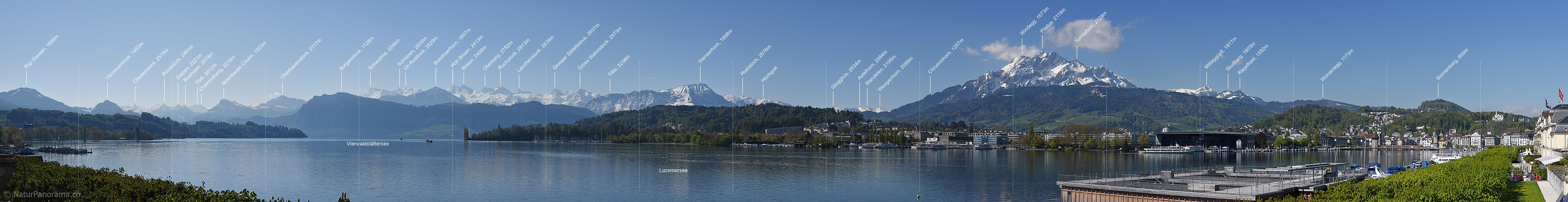 P017591a: Panoramafoto Luzerner Seebecken und Zentralalpen von Luzern