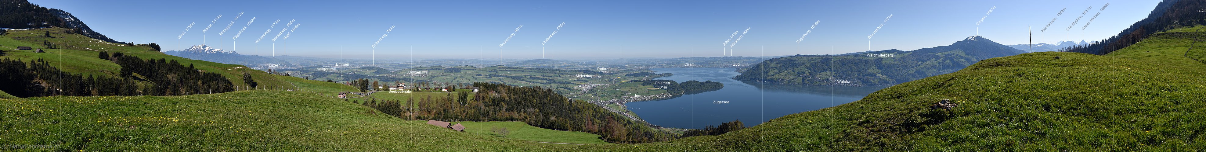 P017631: Panoramafoto Blick von der Seebodenalp über das Schweizer Mittelland