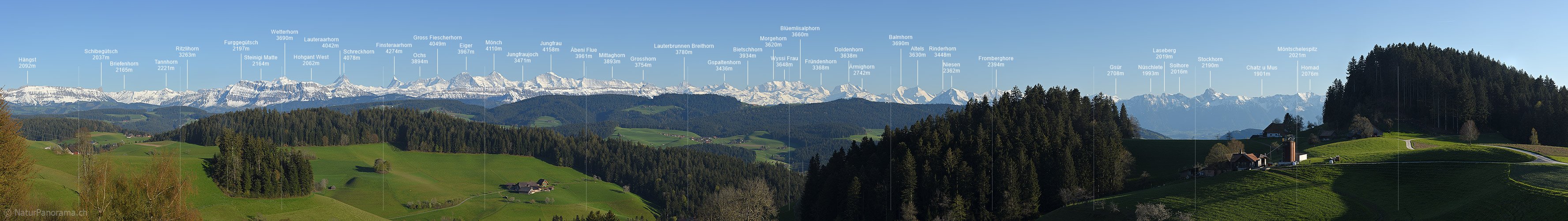 P017672: Panoramafoto Berner Alpen vom Emmental