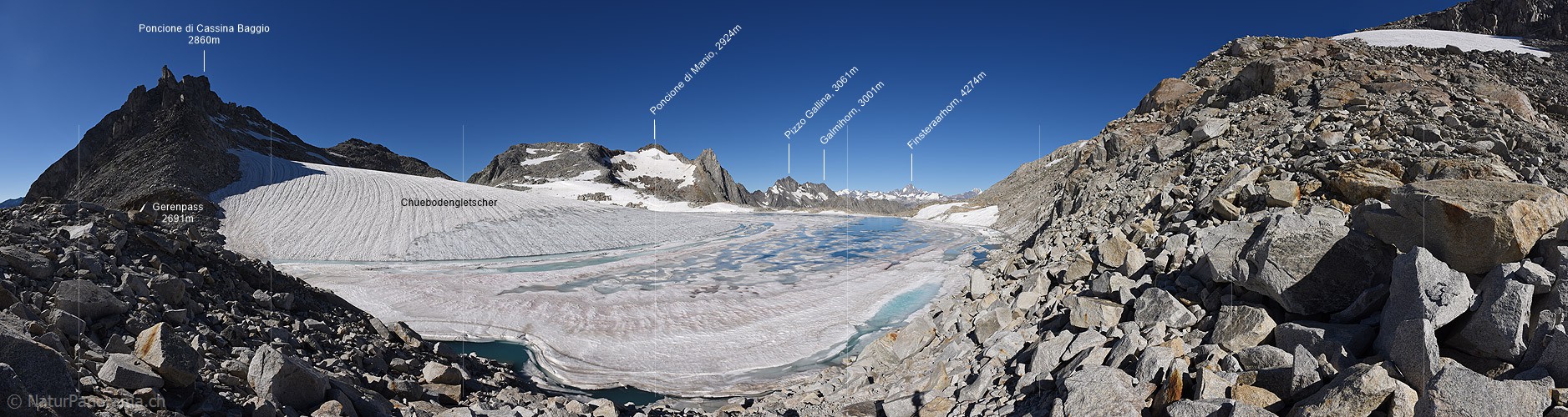 P018323: Panoramafoto Chüebodengletscher (Stand 8.2016)