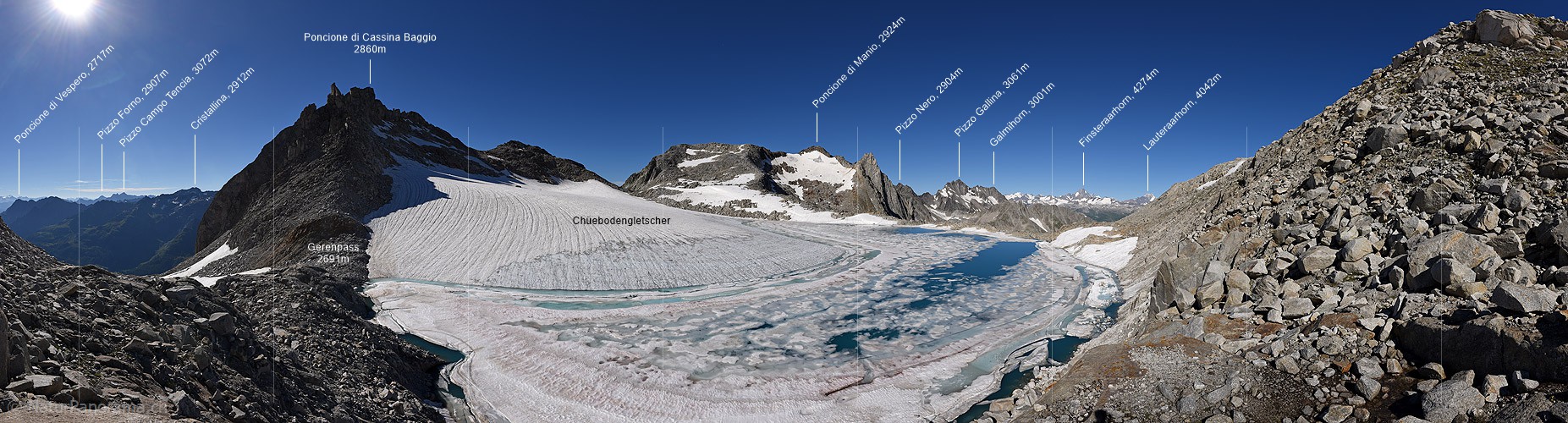 P018324: Panoramabild Chüebodengletscher (Stand 8.2016)