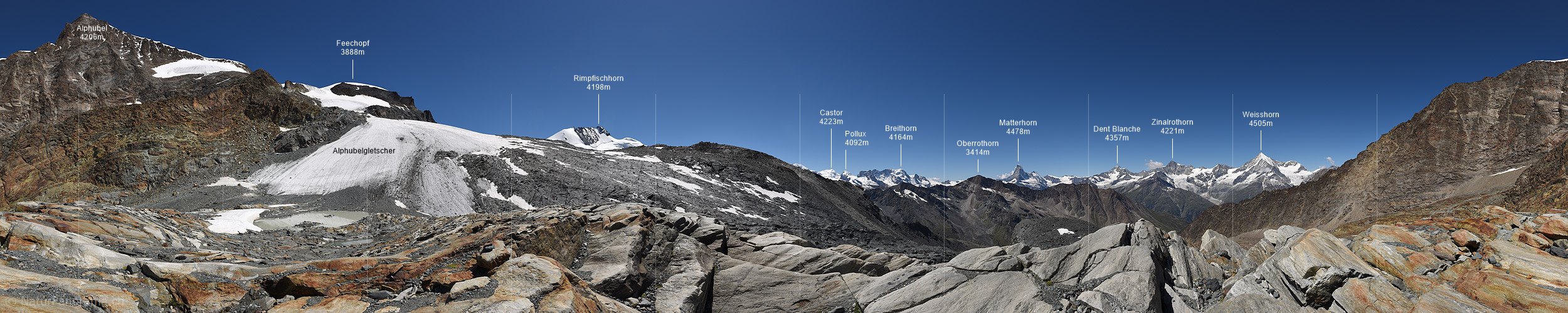 P018363: 360° Panoramafoto Alphubelgletscher (Stand 8.2016)
