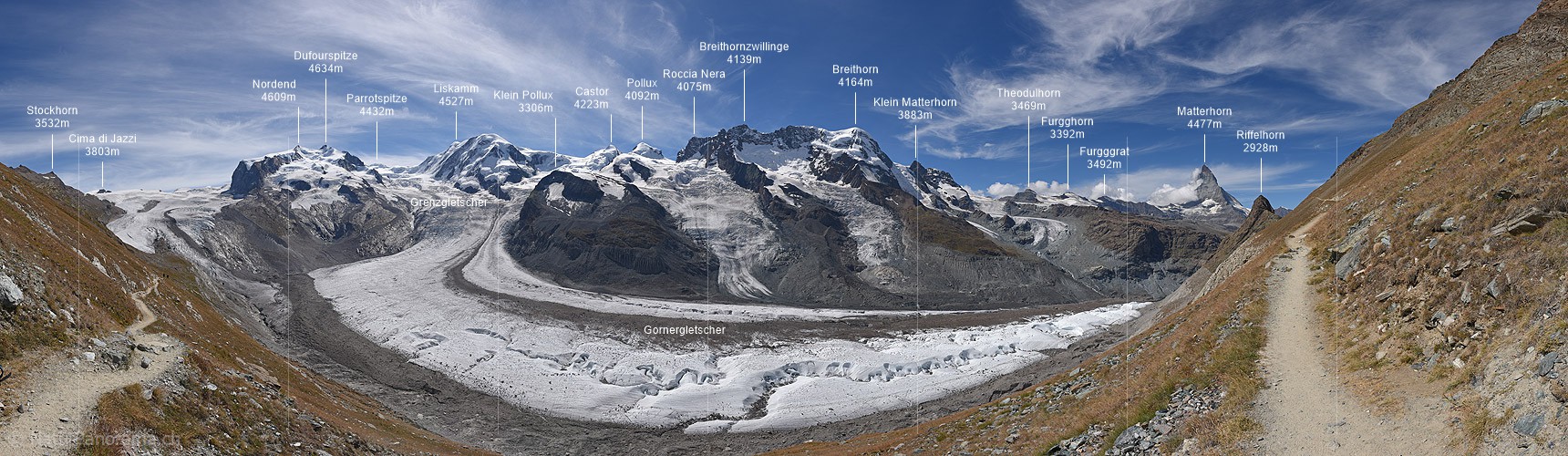 P018529: Panorama photo glacier world above Zermatt (Date 9.2016)