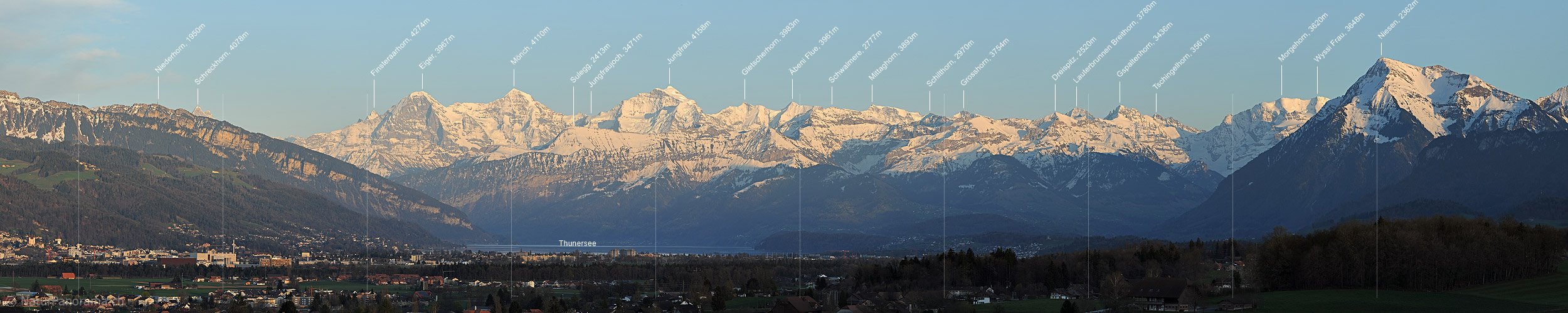 P019413a: Panoramafoto Berner Alpen vom Aaretal