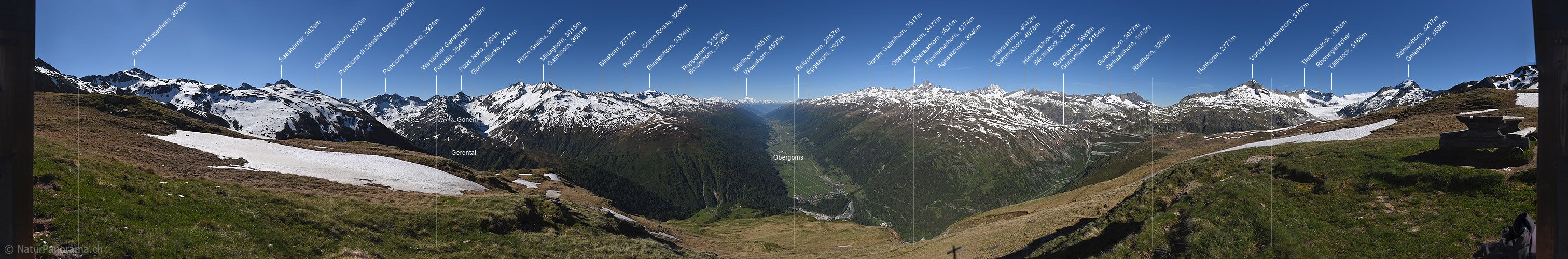 P019884: 360° Gigapixel Gipfelpanoramafoto Gale (Oberwald)