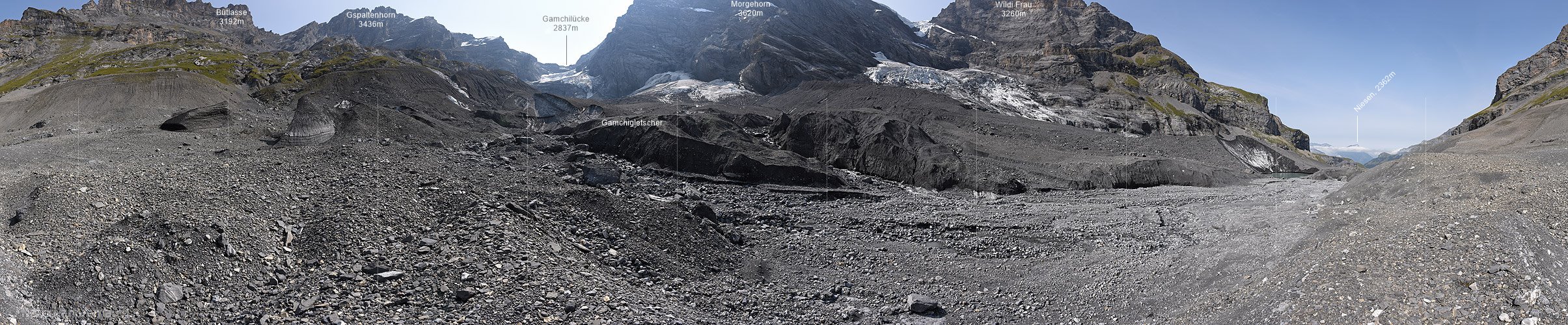 P020568: 360° Panoramafoto Gamchigletscher (Stand 9.2017)