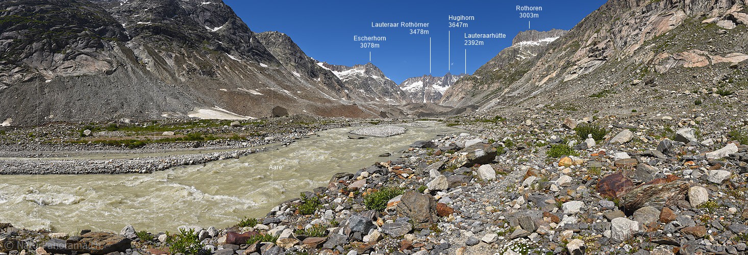 P021651: Panoramafoto Auf dem Weg zu Unteraargletscher und Lauteraarhütte
