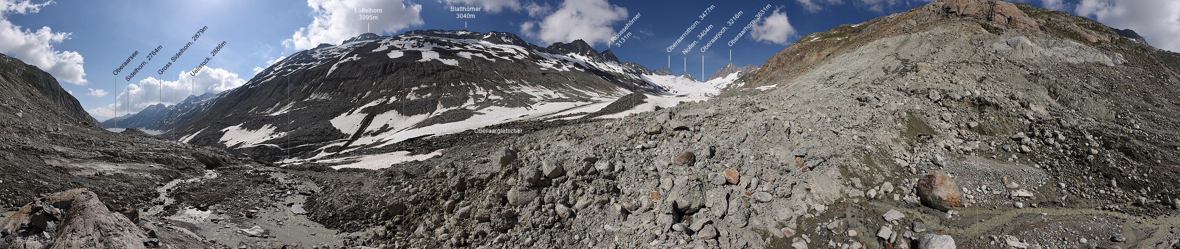 P021668: 360° Panoramafoto Oberaargletscher (Stand 7.2018)