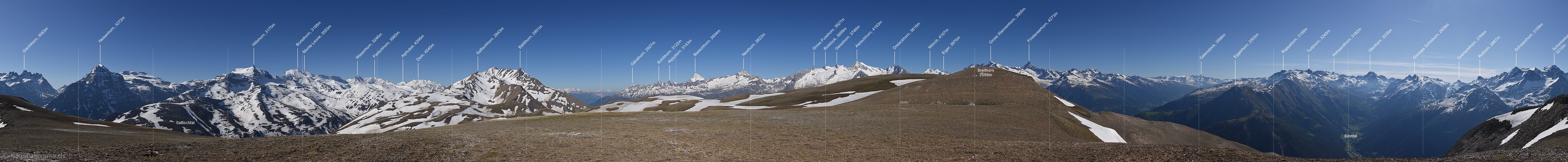 P024041: 360° Summit panorama Breithorn (Saflischtal)