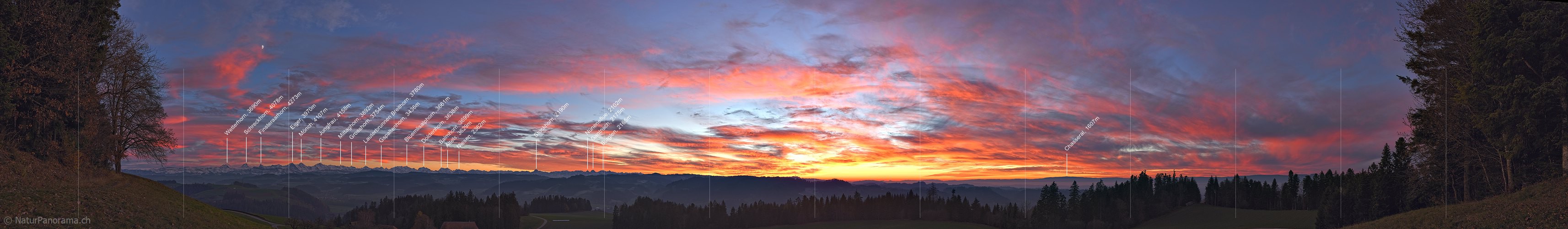 P025517: Panoramic photo Dramatic evening sky with glowing clouds