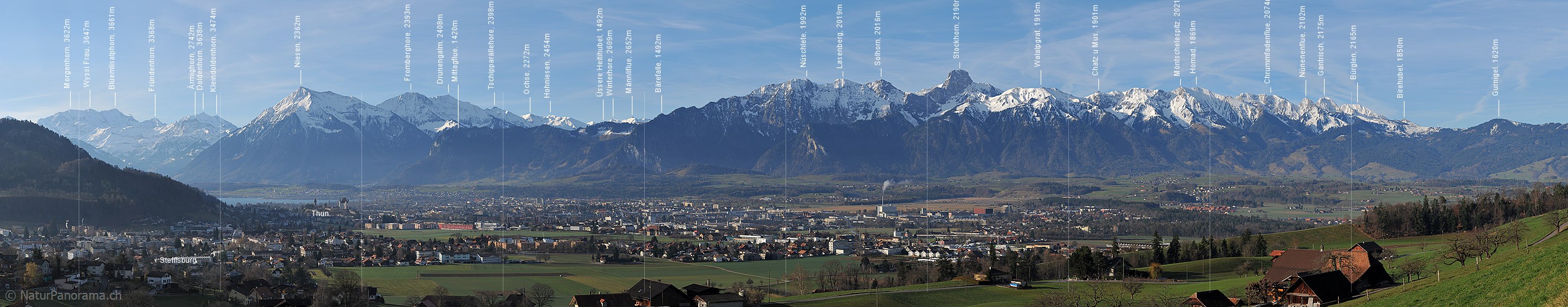 P003251a: Panoramabild Niesen, Thun und Stockhornkette