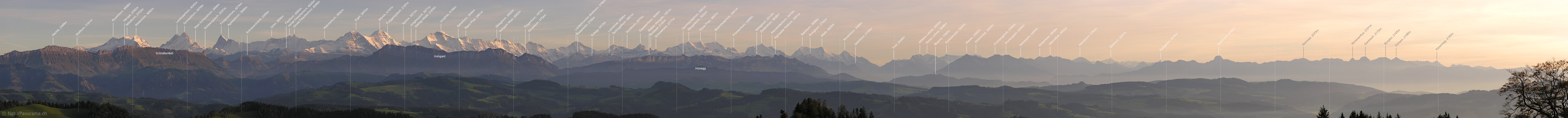 P001475a: Panoramafoto Abendstimmung über dem Emmental