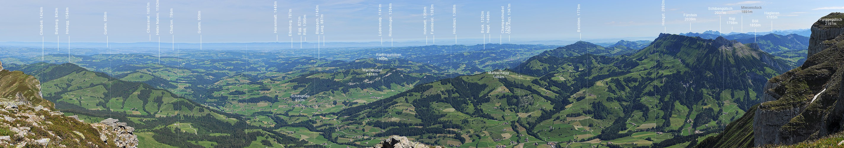 P005154a: Panoramafoto Blick über das Emmental