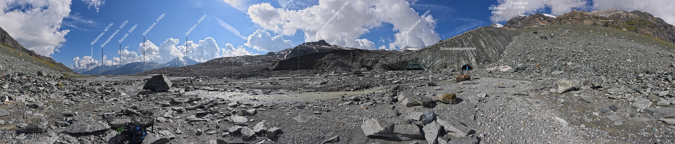 P021773: 360° Panoramafoto Schwarzberggletscher (Stand 7.2018)
