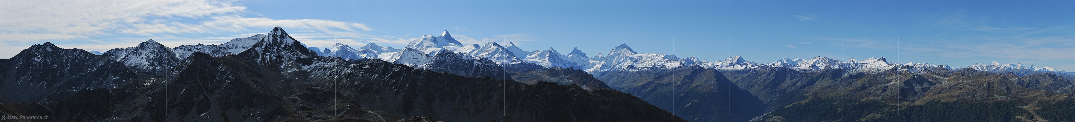 P013628b: Panoramafoto Walliser Alpen vom Illhorn