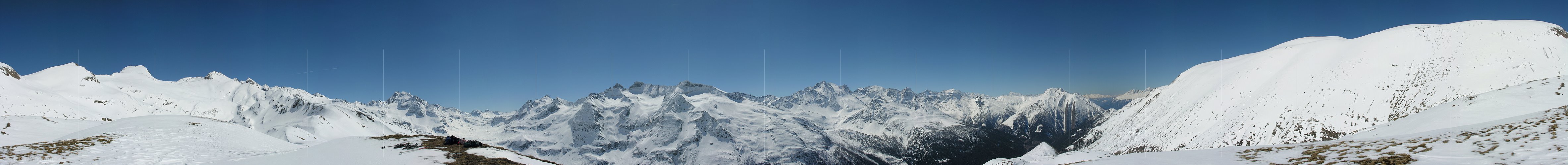 P000118: Gipfelpanorama Gandhorn (Winter), Binntal