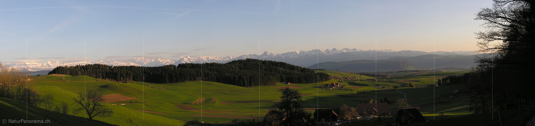 P000128: Panorama Abendstimmung auf der Mänziwilegg, Emmental