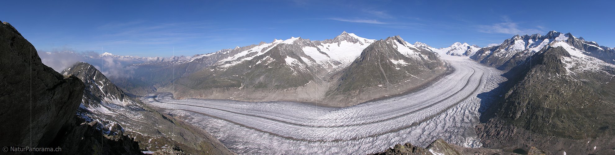P000217: Panorama Grosser Aletschgletscher vom Eggishorn, Aletsch