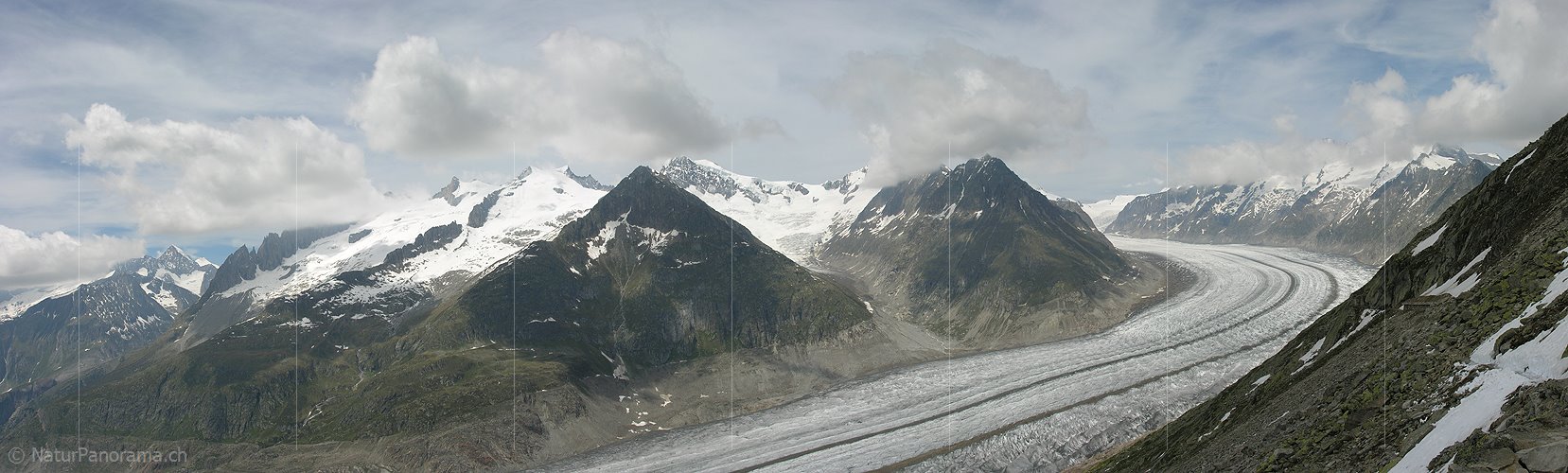 P000224: Panorama Aletschgletscher vom Bettmerhorn, Aletsch