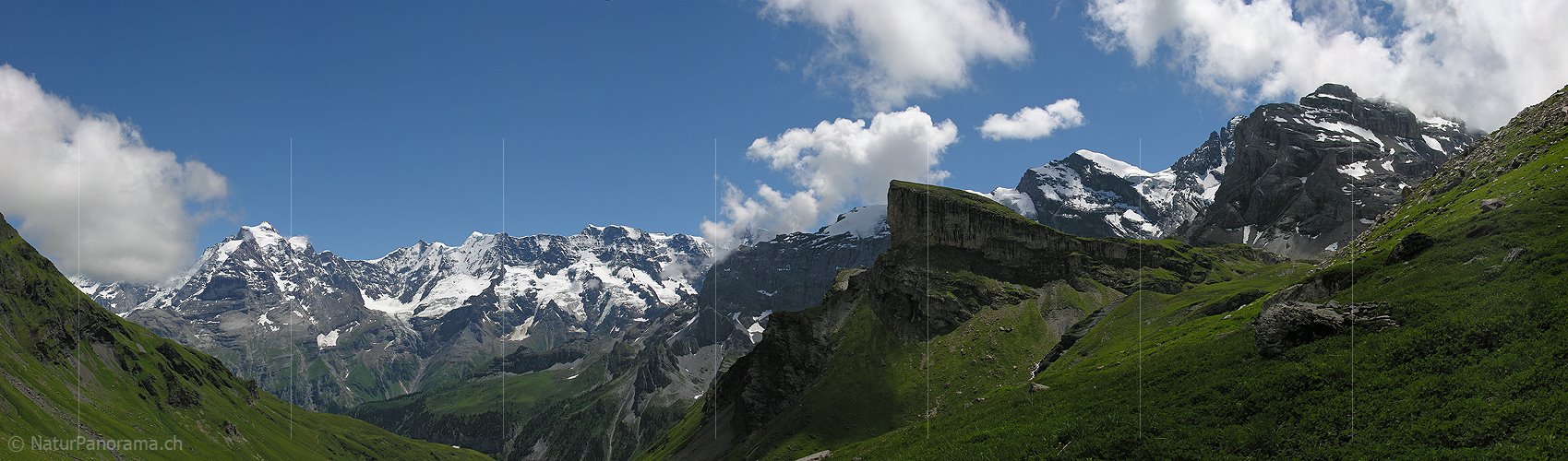 P000289: Panorama Jungfrau und Ebene Fluh von Poganggen/Mürren