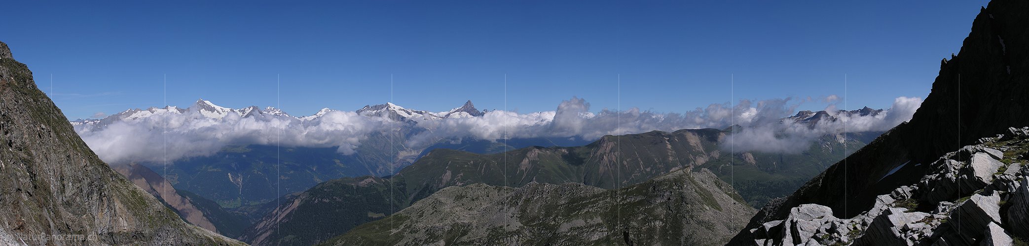 P000356: Panorama Berner Alpen vom Halbelfjoch/Wannigrat, Binntal