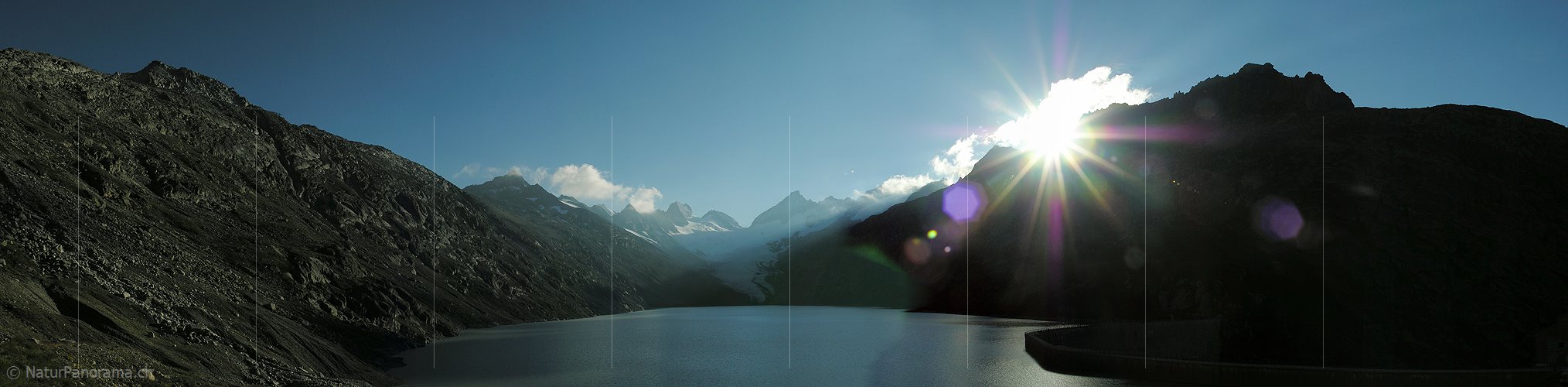 P000384: Panoramabild Abendstimmung am Oberaarsee, Grimsel