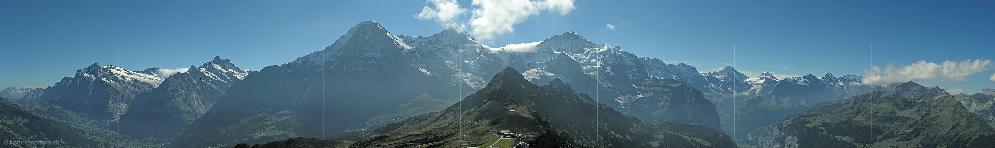 P000442a: Panoramafoto Berner Hochalpen vom Männlichen bei Grindelwald