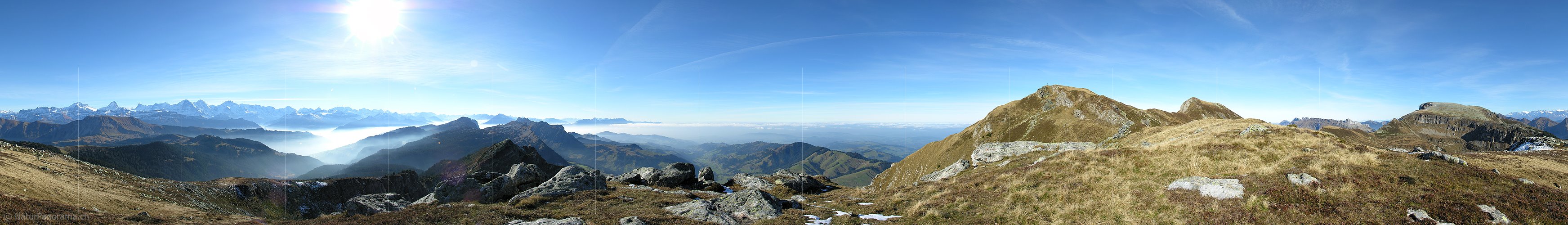 P000625: 360° Gipfelpanorama Vorgipfel Hohgant West