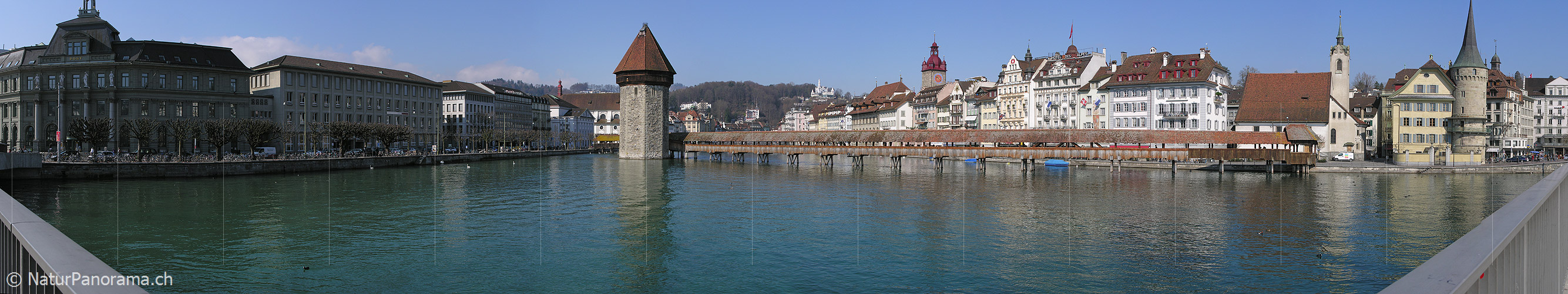 P000853: Panoramafoto Kapellbrücke, Luzern, Zentralschweiz