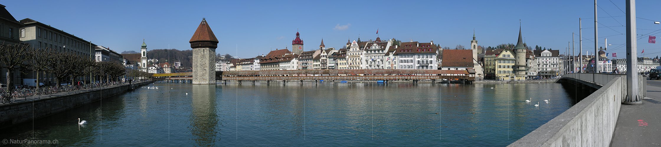 P000854a: Panoramabild Kapellbrücke, Luzern, Zentralschweiz