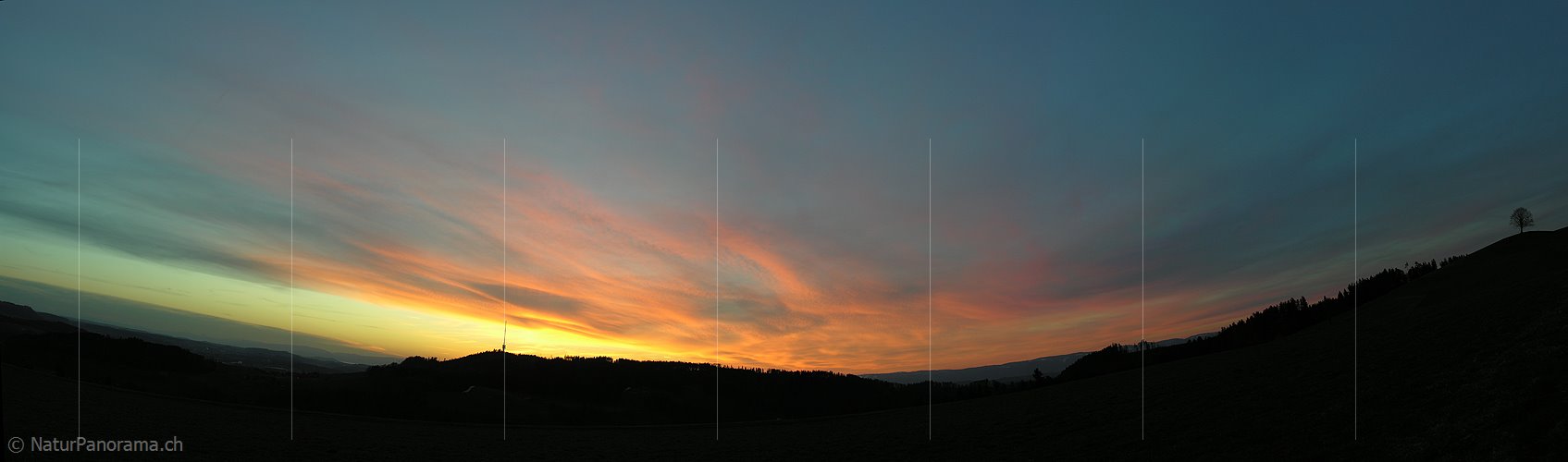 P000906: Panoramafoto Abendrot über dem Bantiger