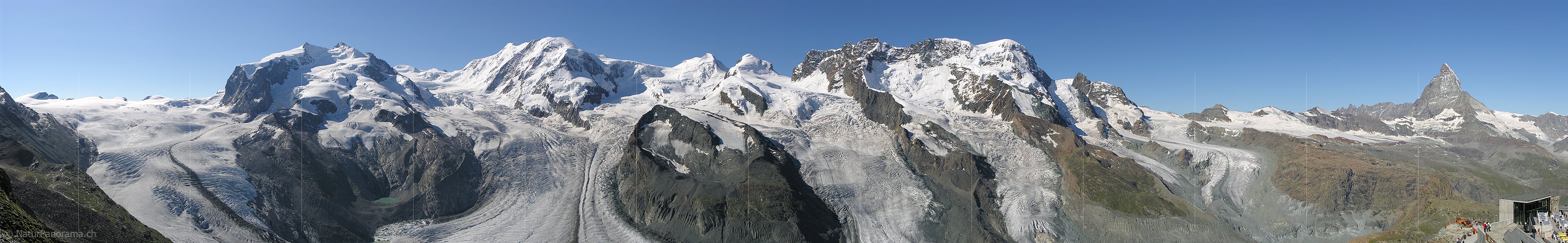 P001228: Panoramabild Gornergrat mit Monte Rosa und Matterhorn, Zermatt