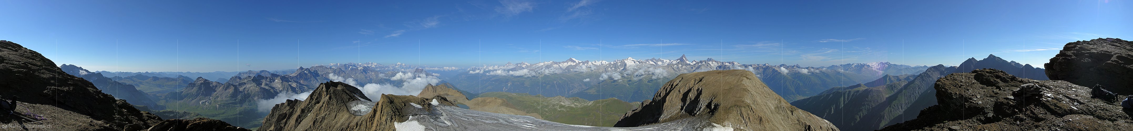 P001268: Gipfelpanorama Ober Rappehorn, Binntal