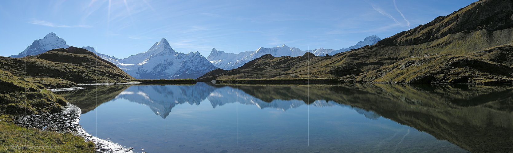 P001442: Panoramafoto Spiegelung im Bachalpsee, Jungfrauregion (Grindelwald)