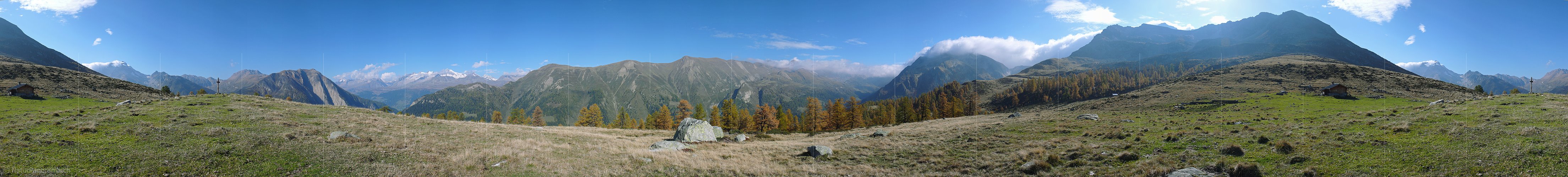 P001508: Panorama Herbst auf dem Hockbode im Binntal