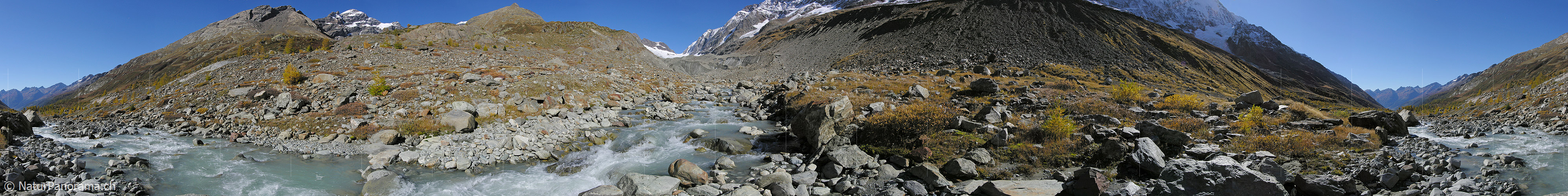 P001514: Panoramabild Berglandschaft hinter Fafleralp im Lötschental