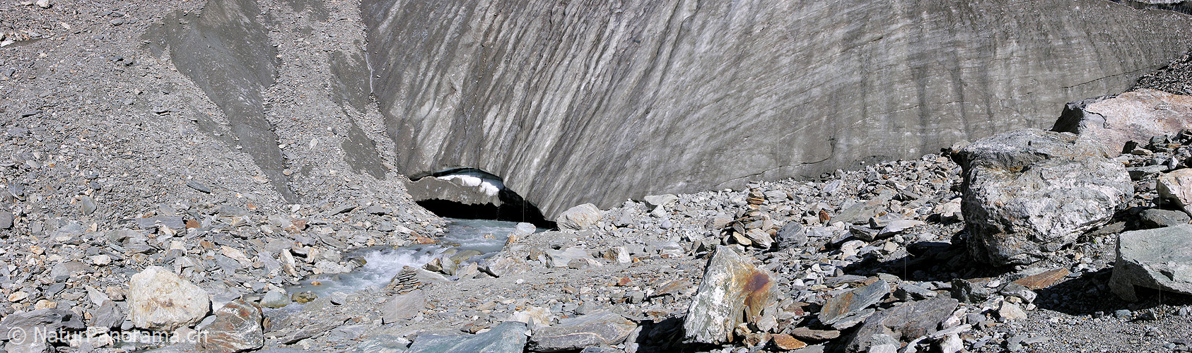 P001516: Panoramabild Gletschertor am Langgletscher im Lötschental