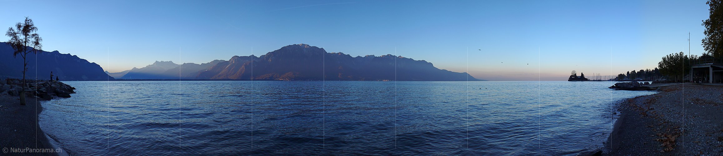 P001541: Panorama Morgenstimmung am Genfersee bei Montreux