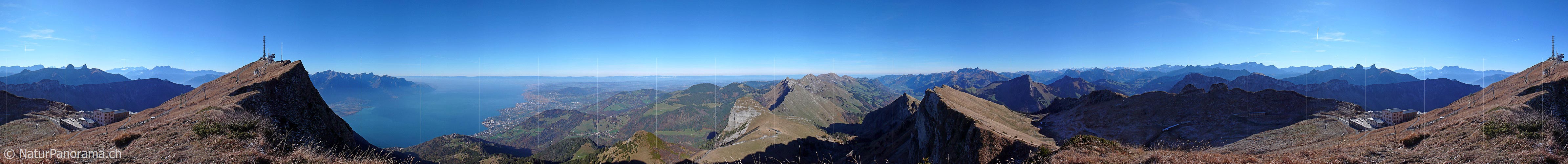 P001546: Panoramabild Rochers de Naye oberhalb Montreux mit Genfersee