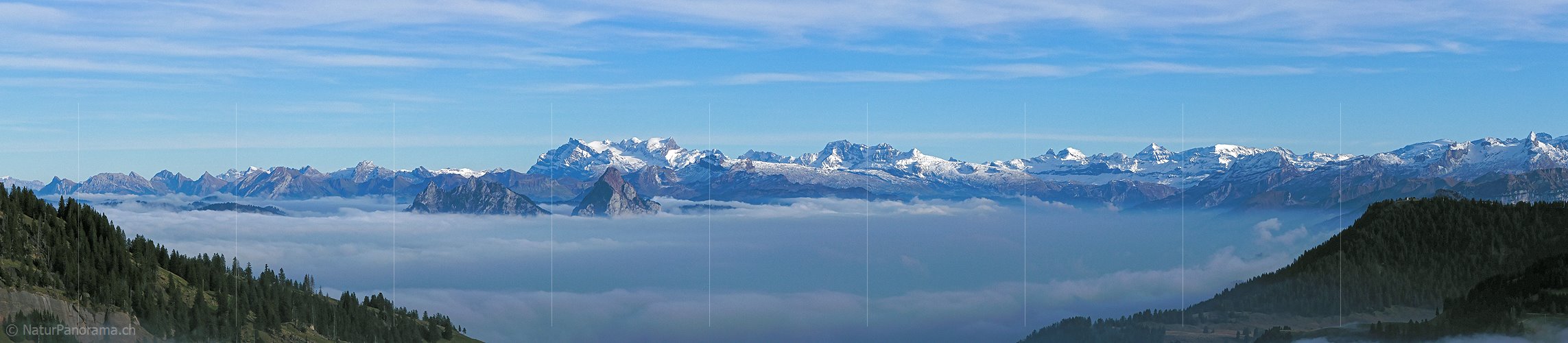 P001561fa: Gipfelpanorama vom Rigi Rotstock Richtung Osten: Churfirsten - Chaiserstock