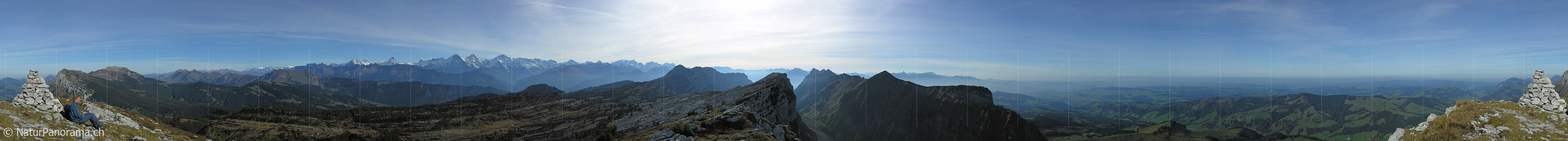 P001583: Gipfelpanorama Sieben Hengste mit Alpenkette der Berner Alpen