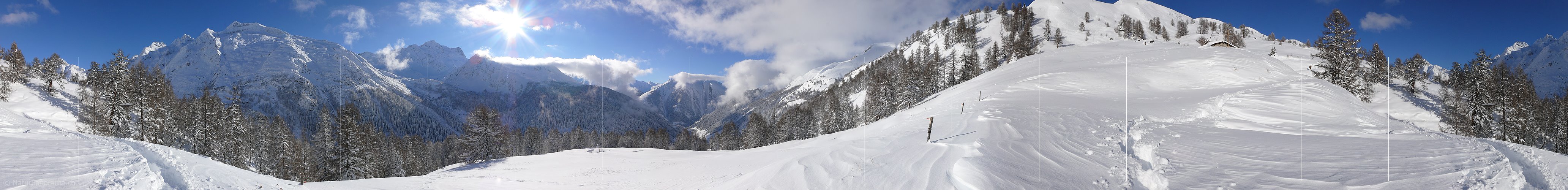 P001643: Panorama Frisch verschneite Berglandschaft im Binntal/Wallis