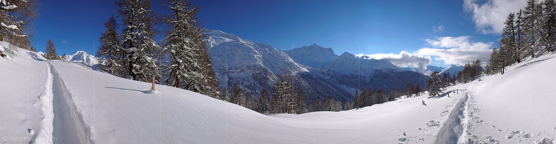 P001647: Panoramabild Winterlandschaft im Binntal, Goms