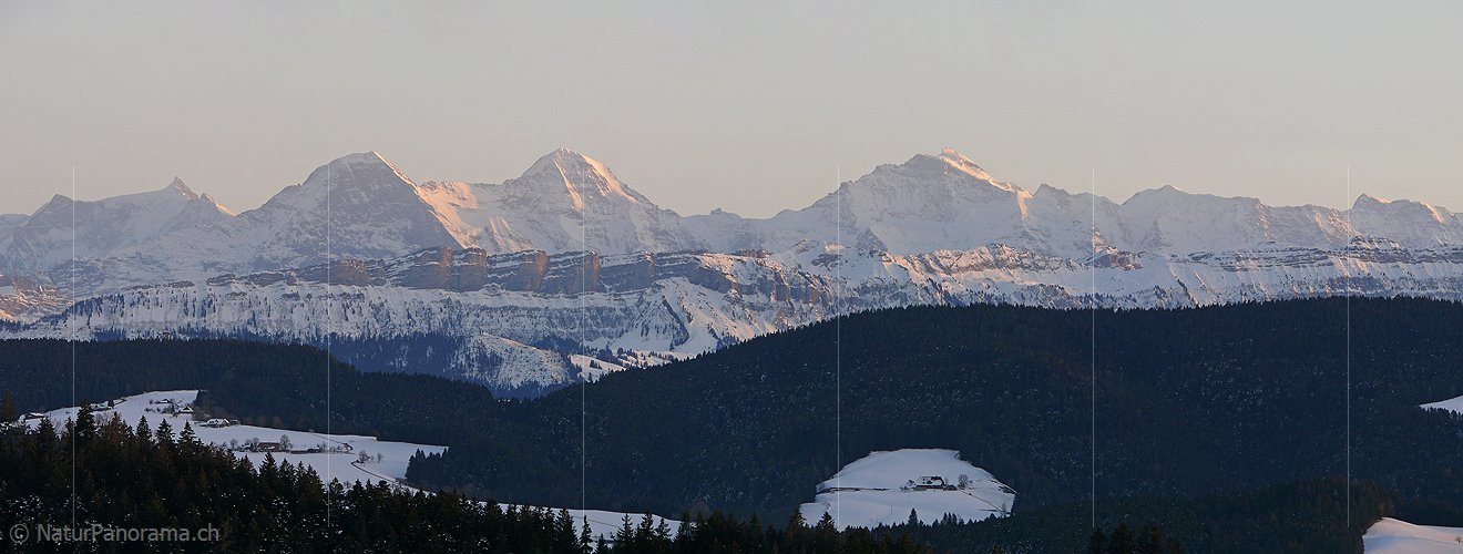 P001662: Panoramafoto Emmental: Eiger, Mönch und Jungfrau