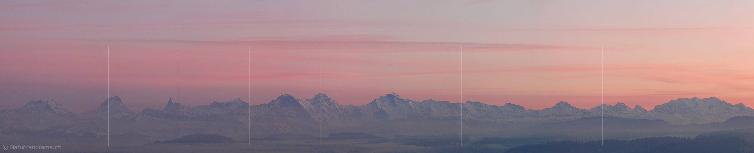 P001759: Panorama Abendrot über den Berner Alpen